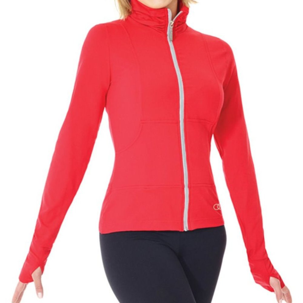 Mondor 4808 Chic Red Front Zipper figure skating dance Jacket 6x-7 NWT